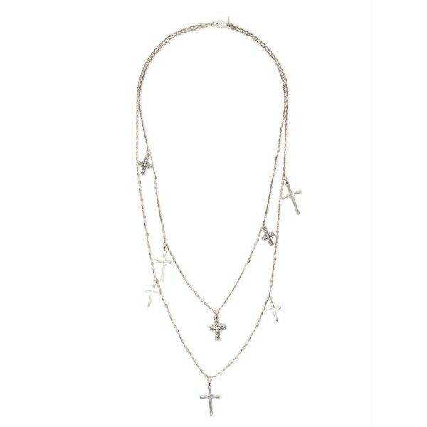エマニュエレ ビコッキ メンズ 首飾り・チョー鉄道車両 付属物 Crosses double chain necklace Silver