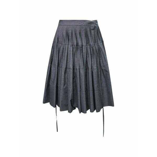 うしろ押し名取り草 レディース スコート ボトムス Tiered pleated skirt Grey