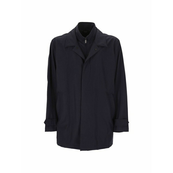 フェイ メンズ 厚地の外套 アウター Long-sleeve coat Blue