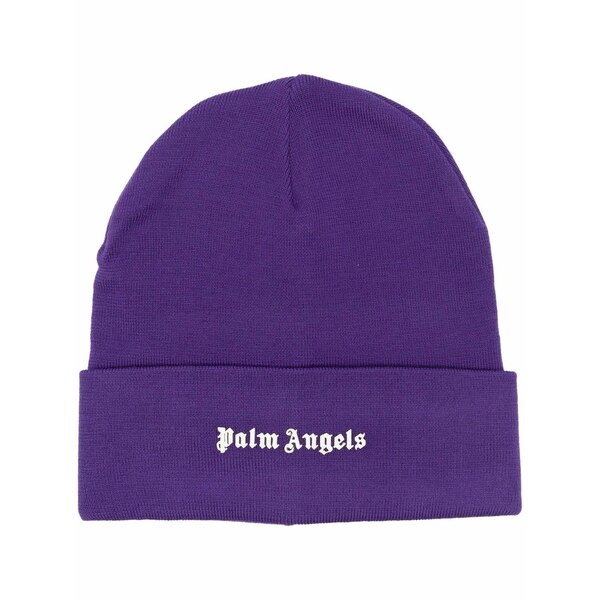 パーム・エンジェルス メンズ 鳥打ち帽 付属物 Logo-print knit beanie  Purple