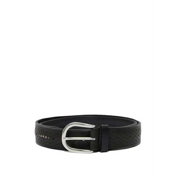 オルチアーニ メンズ 胴締め 佩び物 Studded leather belt Black