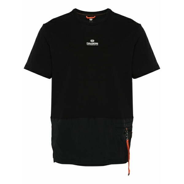 パラジャンパーズ メンズ プルオーバー トップス Clint panelled t-shirt Black
