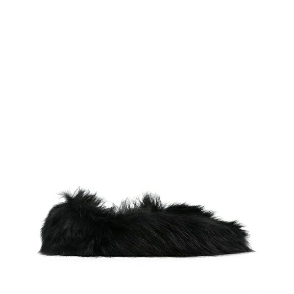 ジル・サンダー レディース サンダル シューズ Faux-fur ballerina shoes Black｜asty