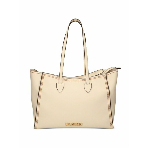 優しいこと モスキーノ レディース トートバッグ 御徒面子 Topstitch logo-plaque tote bag Neutrals