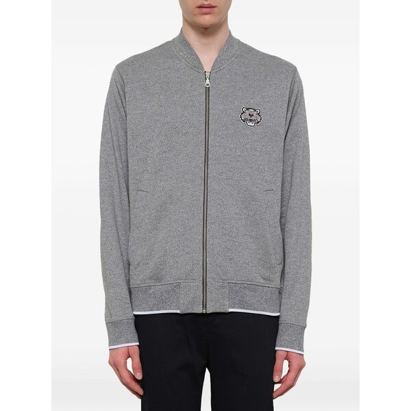 ケンゾー メンズ ジャケット＆ブルゾン アウター Tiger-patch zip-up bomber jacket Grey｜asty