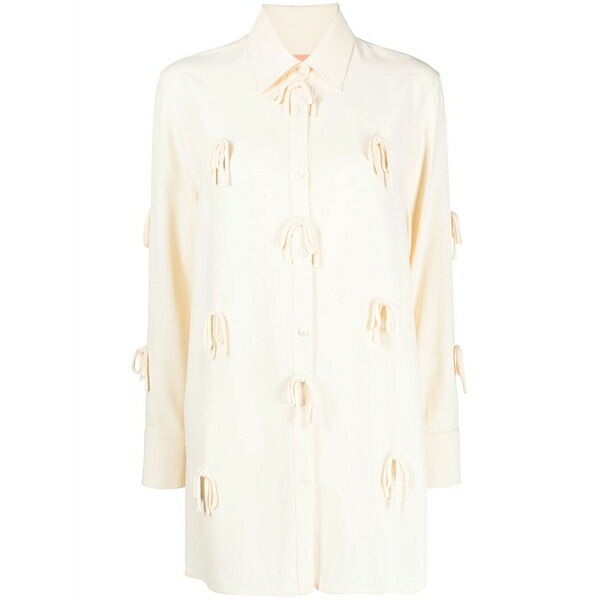 ビクターアンドロルフ レディース プルオーバー トップス Bow-detail button-front shirt Neutrals