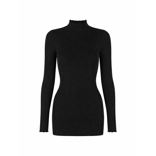 リックオウエンス レディース 編み物\u0026ティーシャツ アウター Ribbed-knit high-neck sweater Black