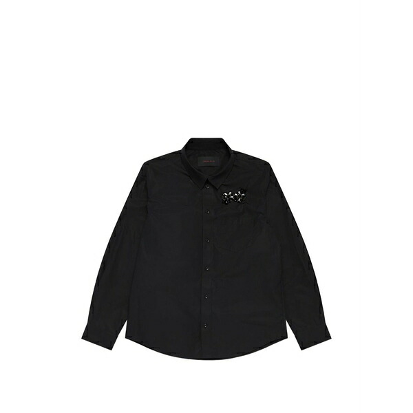 シモーネ・ロシャ メンズ プルオーバー トップス Embellished-detail classic shirt Black