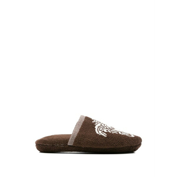 ヴェルサーチ メンズ サンダル シューズ Jacquard medusa slippers Brown