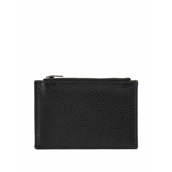 ドンカルズ メンズ 札入れ 佩び物 Tumbled leather zip card holder Black