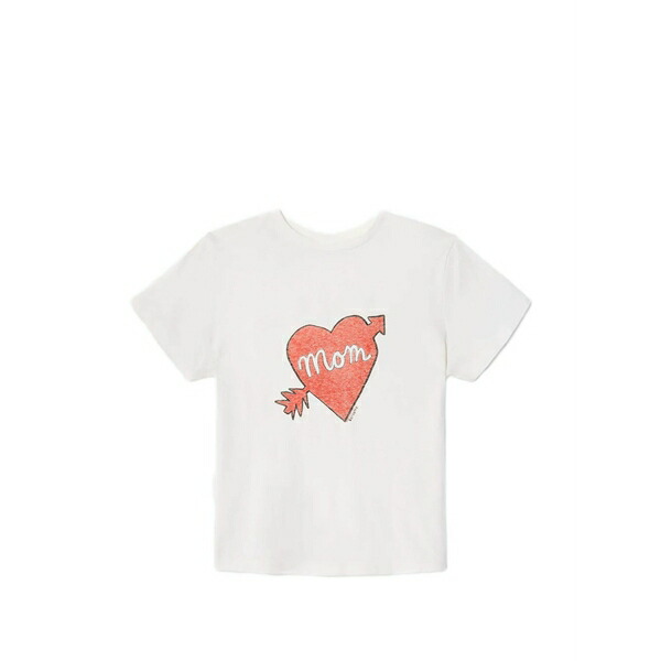 リダン レディース プルオーバー トップス Classic tee mom heart-print t-shirt White