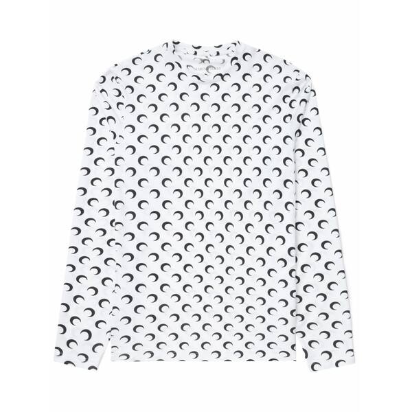 米国海兵隊員 独居室 メンズ プルオーバー トップス Regenerated moon-print long-sleeve t-shirt  White
