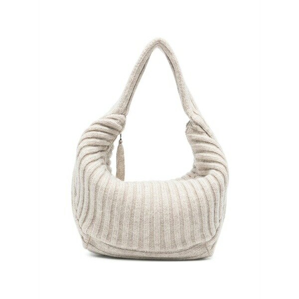 アヤ ムーサ レディース トートバッグ 御徒面子 Ribbed zip tote bag Neutrals