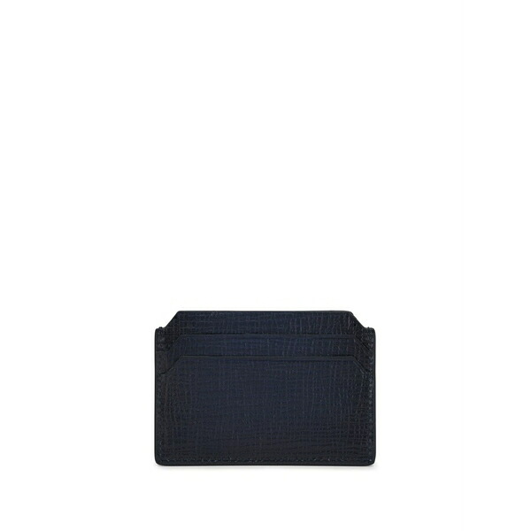 サントーニ メンズ 金入れ 付属物 Debossed-logo leather cardholder Blue