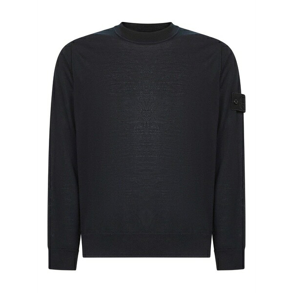 ストーンアイランド メンズ 編み物\u0026ティーシャツ アウター Crew-neck wool sweater Blue