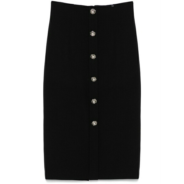 ニッサ レディース スコート ボトムス Button-detailed MIDI skirt Black