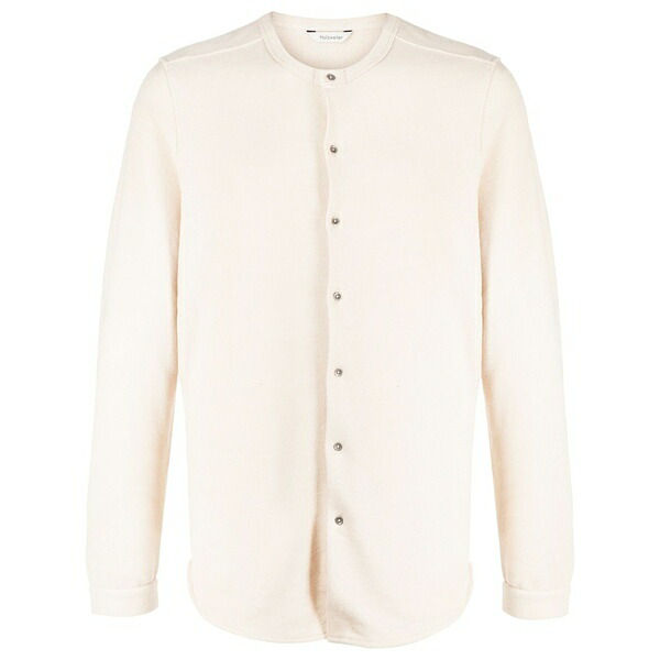 ホルツワイラー メンズ シャツ トップス Henley-collar button-down shirt Neutrals｜asty