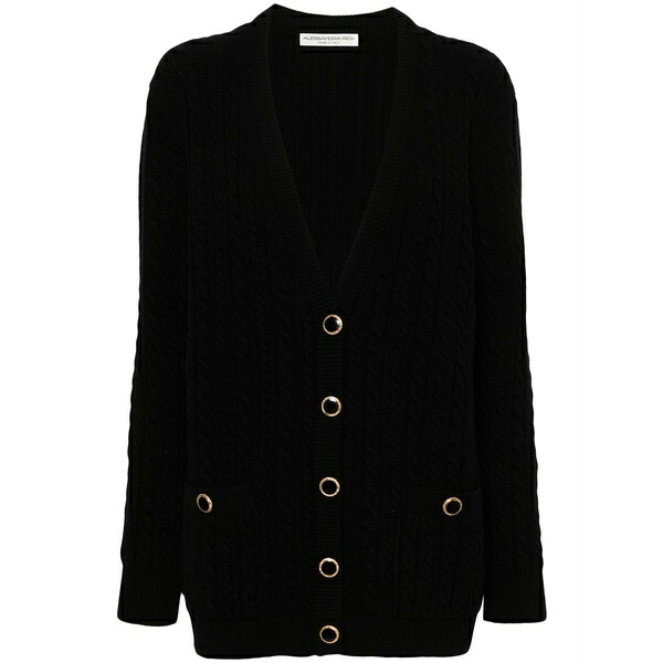アレッサンドラ・リッチ レディース ジレー アウター Cable-knit wool cardigan Black