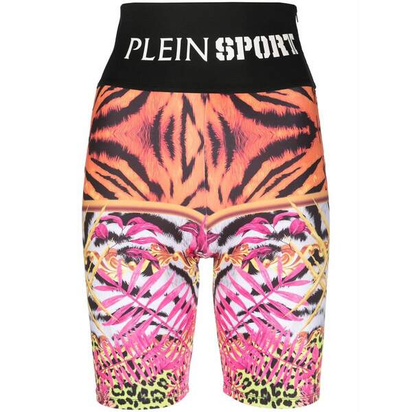 飾り気のない運動競技 レディース 心地よいズボン下 ボトムス Logo-waistband cyclist shorts Black