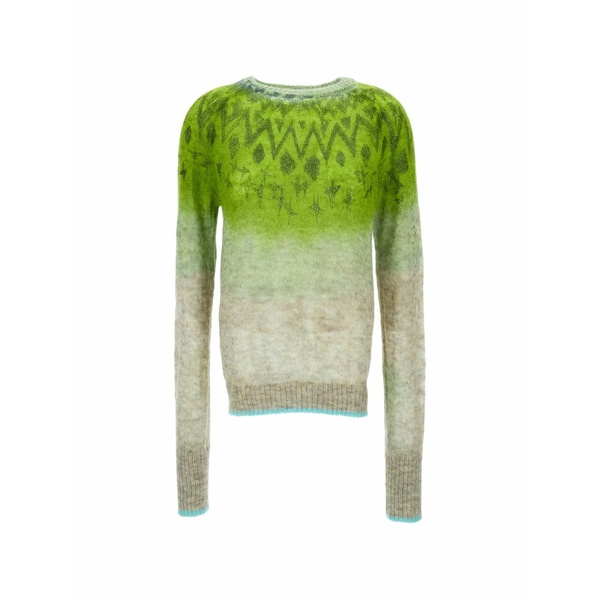 ローカ レディース 編み物\u0026ティーシャツ アウター Round-neck sweater Green