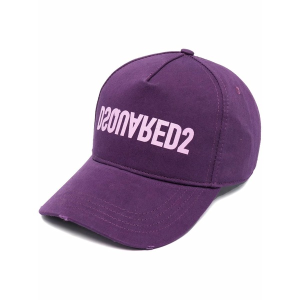 ディースクエアード メンズ かぶり笠 佩び物 Logo-print baseball cap Purple