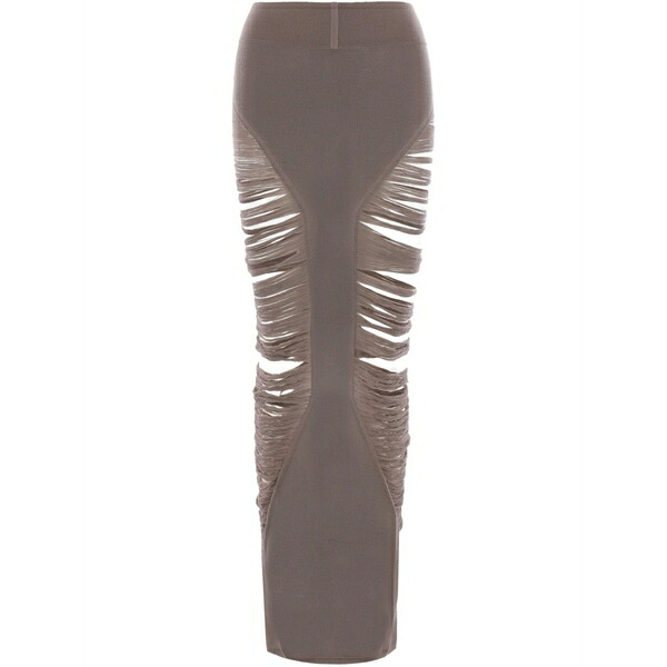 リックオウエンス レディース スコート ボトムス Pillar fringed MIDI skirt Neutrals