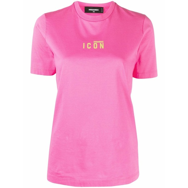 ディースクエアード レディース プルオーバー トップス Logo-print short-sleeve t-shirt Pink