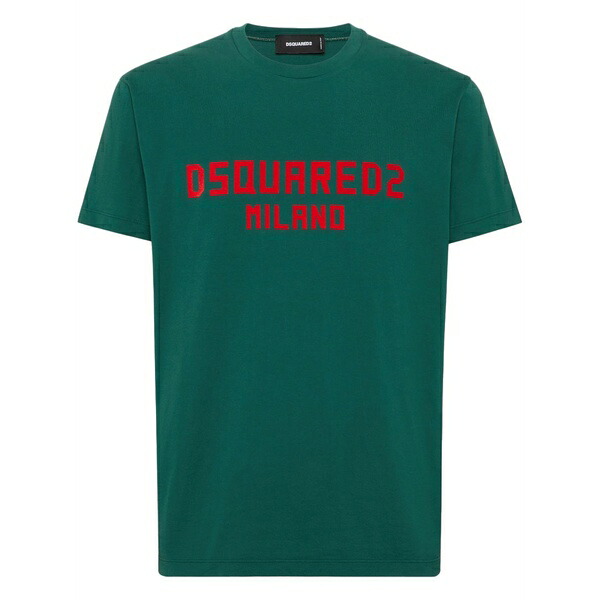 ディースクエアード メンズ プルオーバー トップス Logo-print t-shirt Green