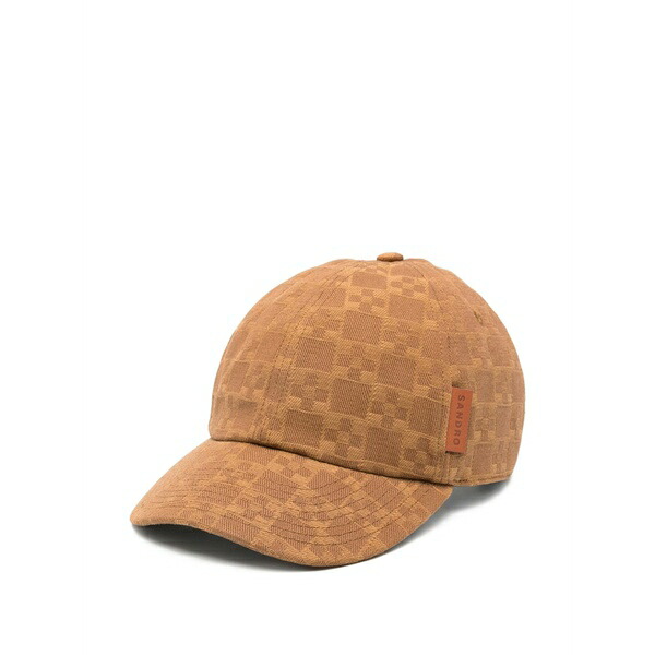 砂子ロ メンズ 鳥打ち帽 付属物 Geometric panelled cap Brown
