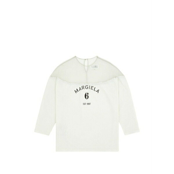 マルタンマルジェラ レディース ティーシャツ トップス Long sleeve heavy cotton jersey tee White
