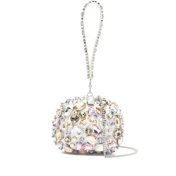 セルフ・ポートレイト レディース ハンドバック 御徒面子 Crystal-embellished mini clutch bag White