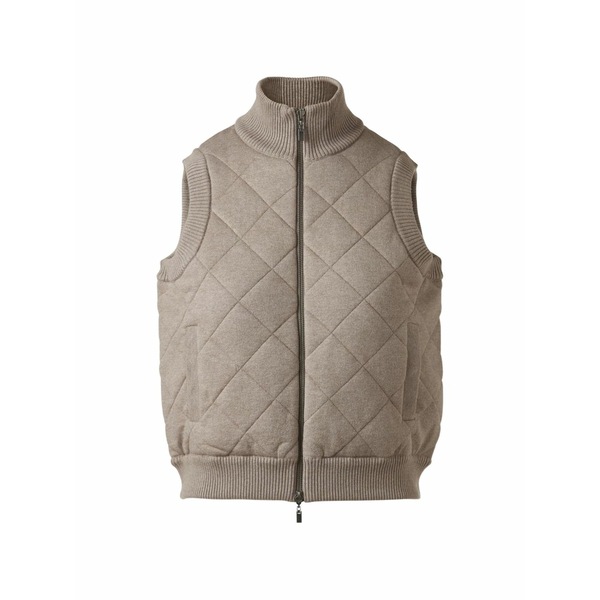 キン天使の都市カシミヤ レディース 厚地の外套 アウター Quilted gilet Neutrals