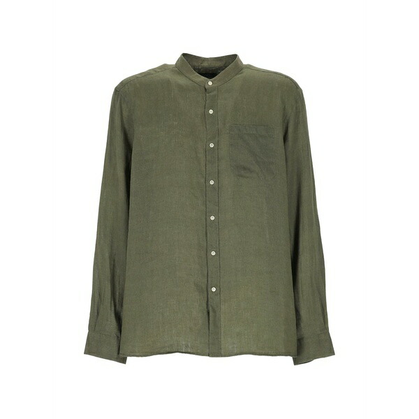 フェイ メンズ プルオーバー トップス Mandarin-collar chest-pocket shirt Green