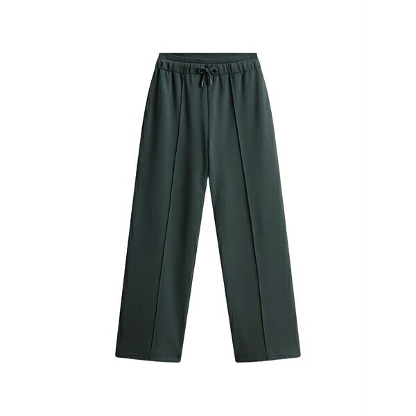 羊毛 金持ち レディース 心地好いズボン下 ボトムス Logo-embroidered drawstring track pants Green