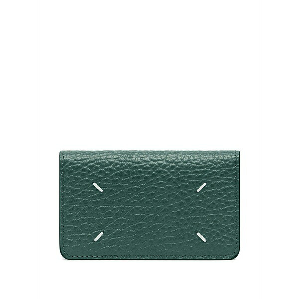 マルタンマルジェラ メンズ 銭入れ 添え物 Four-stitches leather wallet Green