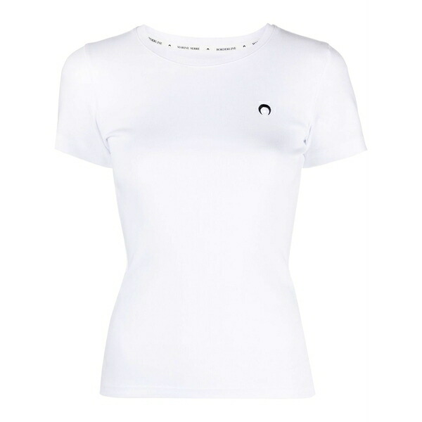 米国海兵隊員 独居室 レディース プルオーバー トップス Crescent moon organic-cotton t-shirt White