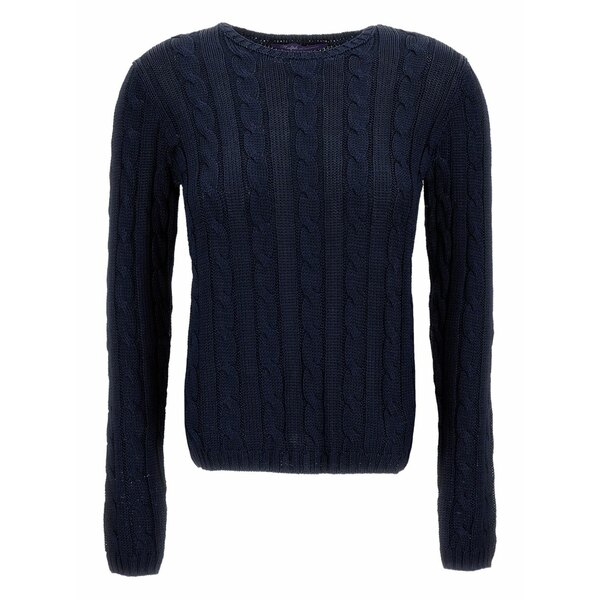 ラルフローレン レディース 編み物\u0026スウェーター アウター Crew-neck cable-knit sweater Blue
