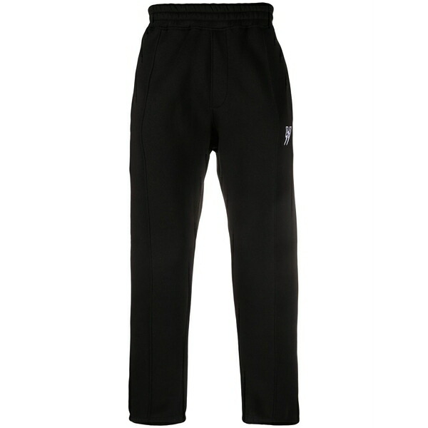 ニールバレット メンズ 心地好いズボン下 ボトムス Logo-embroidered elastic-waist track pants Black