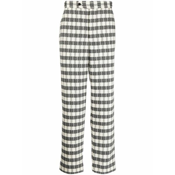 ボーディ メンズ カジュアルパンツ ボトムス Geometric-pattern regular trousers White｜asty