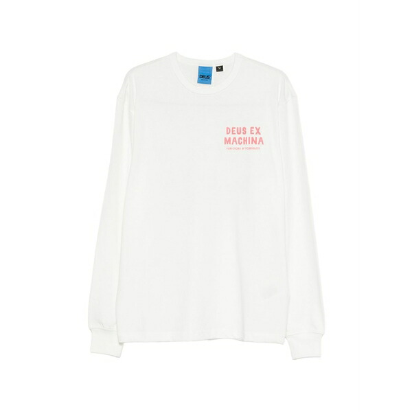 デウス 抽出エキス マキナ メンズ プルオーバー トップス Kumbaya logo-print long-sleeves t-shirt White