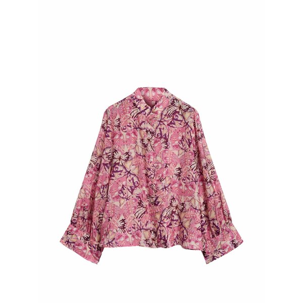 モモン レディース ティーシャツ トップス Franklin printed habutai shirt Pink