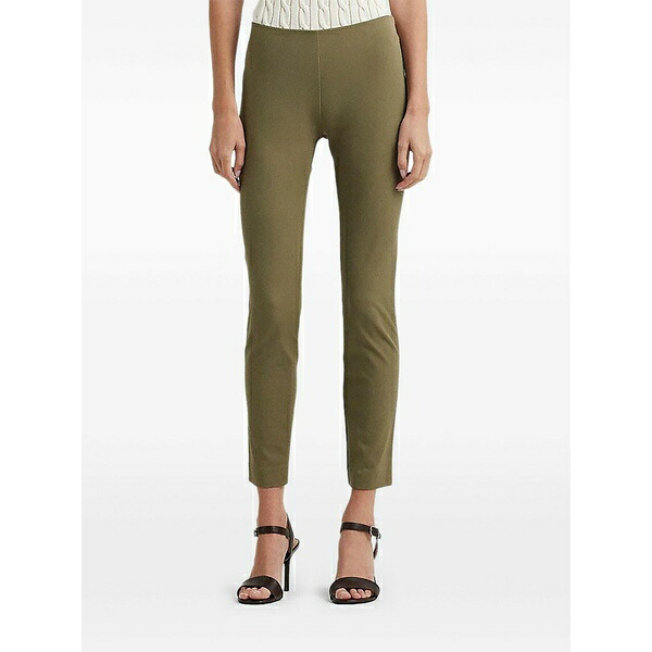 ラルフローレン レディース 心地好いズボン下 ボトムス Side-zip trousers Green