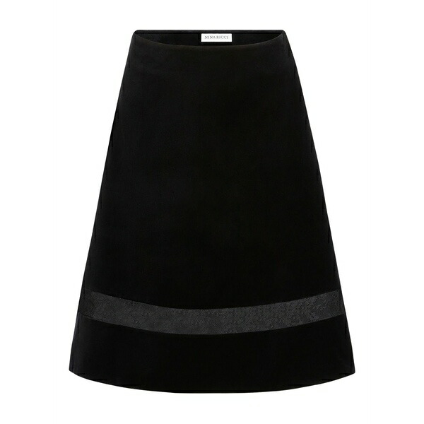 ニナリッチ レディース スコート ボトムス Velvet lace-insert mini skirt Black