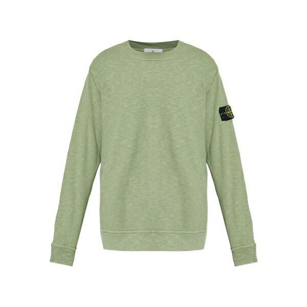 ストーンアイランド メンズ パーカー・スウェットシャツ アウター Logo-patch cotton sweatshirt Green