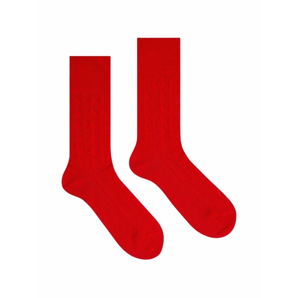 ドリス・ヴァン・ノッテン メンズ ソックス アンダー御召しもの Jacquard cotton socks Red