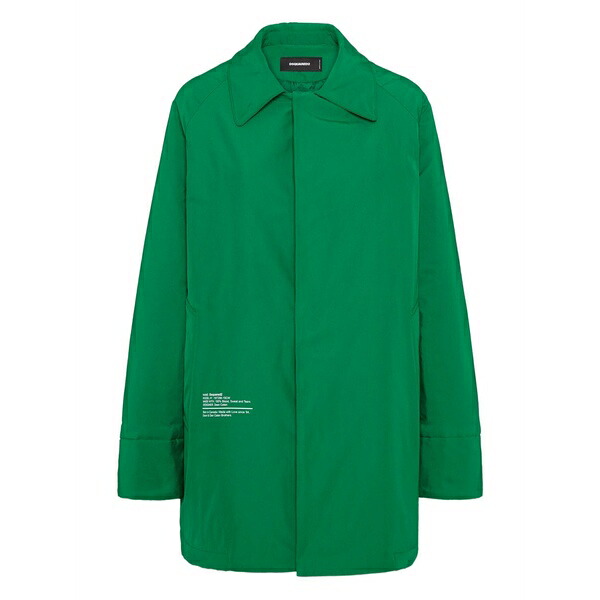 ディースクエアード レディース 厚地の外套 アウター Logo-print coat  Green