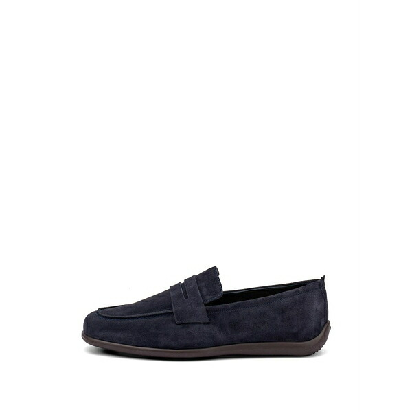 亭主もち メンズ スリッポン・ローファー シューズ Suede square-toe loafers Blue