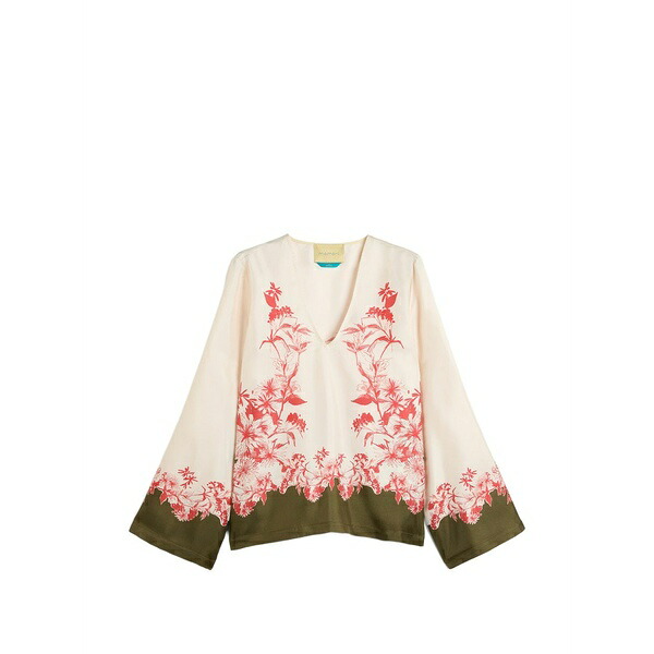モモン レディース プルオーバー トップス Long sleeve floral print blouse Neutrals