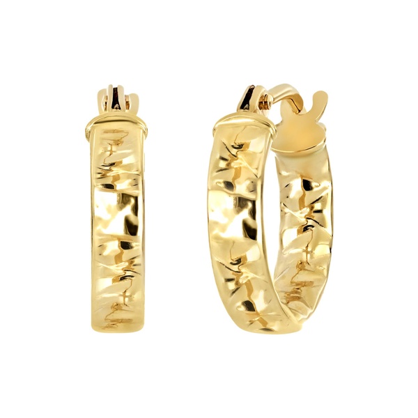 新しい季節 ボニー レヴィ レディース ピアス イヤリング アクセサリー 14K Oval Diamond Cut Hoop Earrings 14k  Yellow