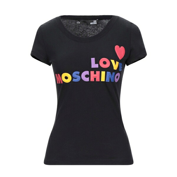 【送料無料】 モスキーノ レディース Tシャツ トップス T-shirts Black｜asty